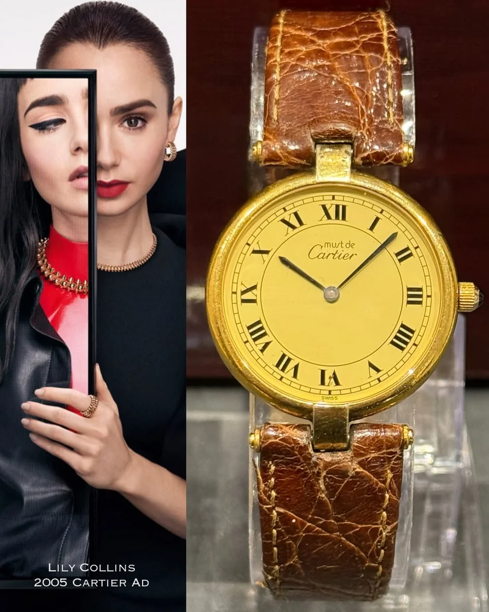 Cartier Jewels Vermeil 30 mm Ladies’ Dress Classy 925 Silver Leather