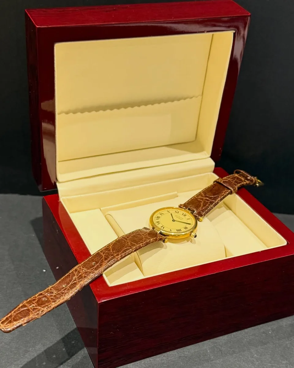 Cartier Jewels Vermeil 30 mm Ladies’ Dress Classy 925 Silver Leather - Image 5