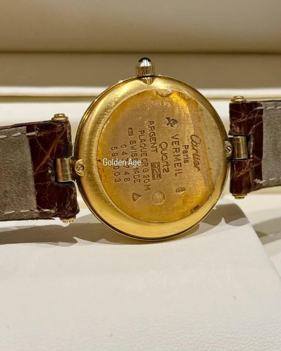 Cartier Jewels Vermeil 30 mm Ladies’ Dress Classy 925 Silver Leather - Image 6