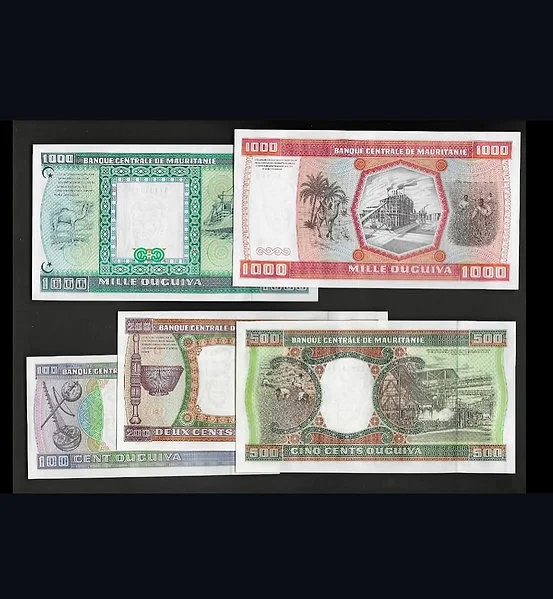 Complete Set Of Mauritania 2002 - UNC Set - 100 to 1000 Ouguiya - Image 2