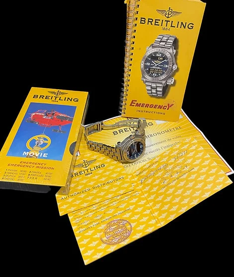Rare Breitling Emergency 2007 Blue Dark Titanum Complete Set - Image 3