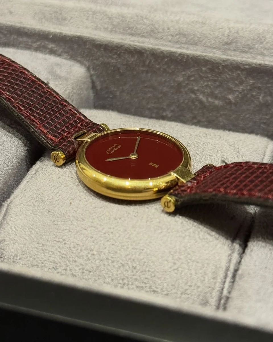 Cartier Vendome 1980 Classic Red Cartier Dial Rare - Image 4