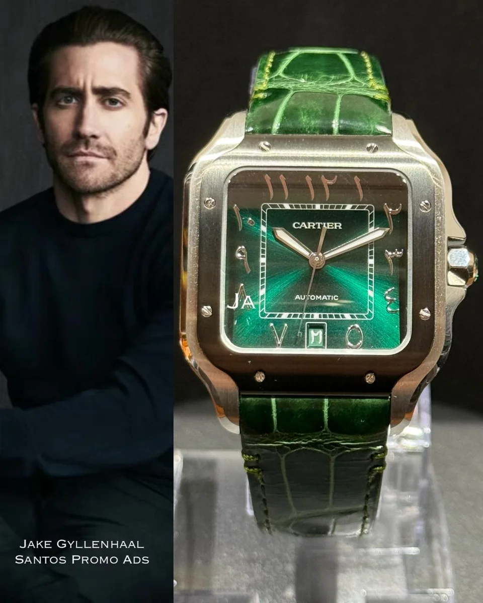 Rare Cartier Santos Special Edition Arabic Numbers Green Theme