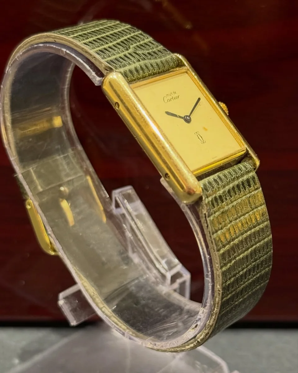 Rare 1978 Cartier Tank Ivory 925 Sterling Silver And Gold-Plated - Image 2