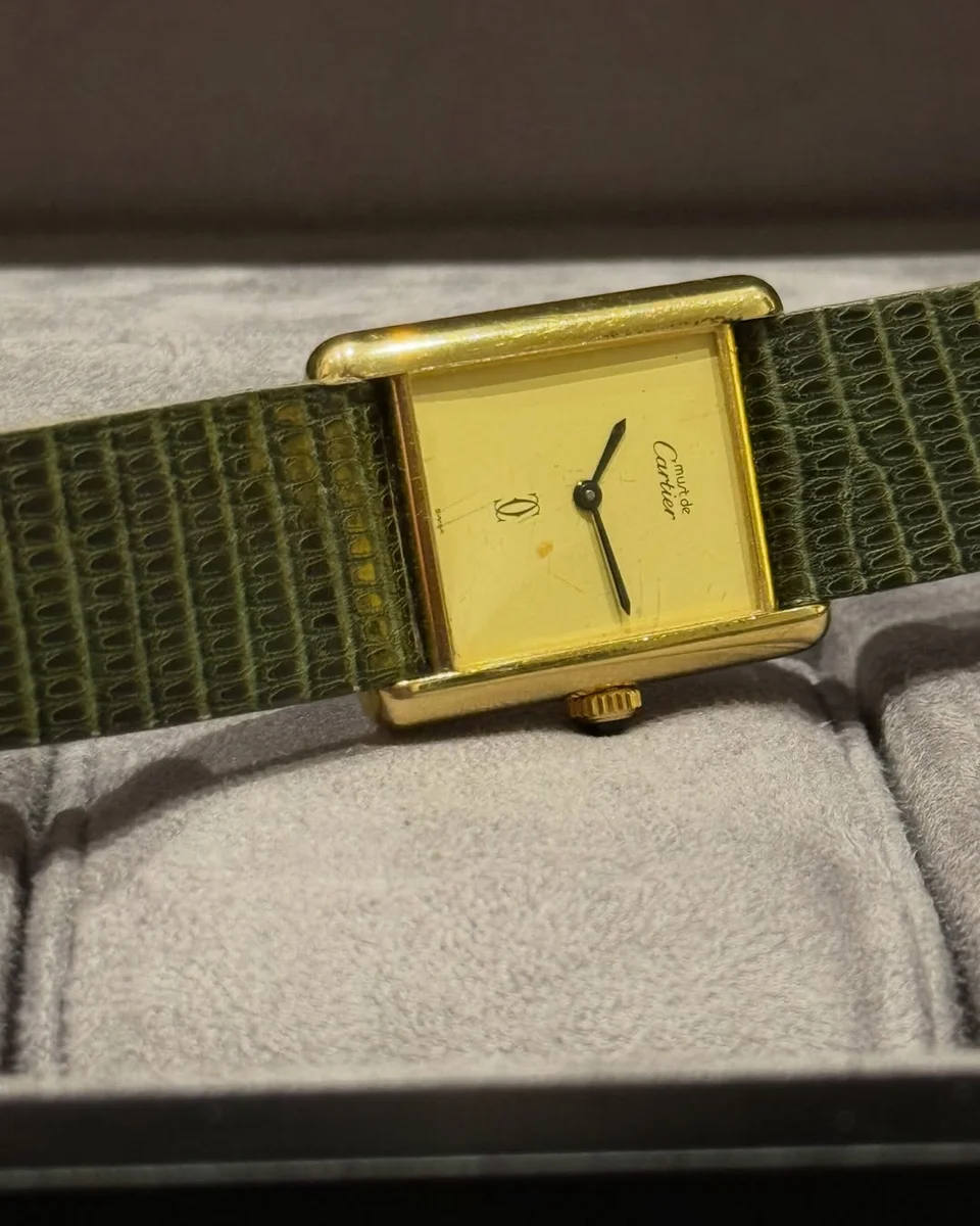 Rare 1978 Cartier Tank Ivory 925 Sterling Silver And Gold-Plated - Image 3