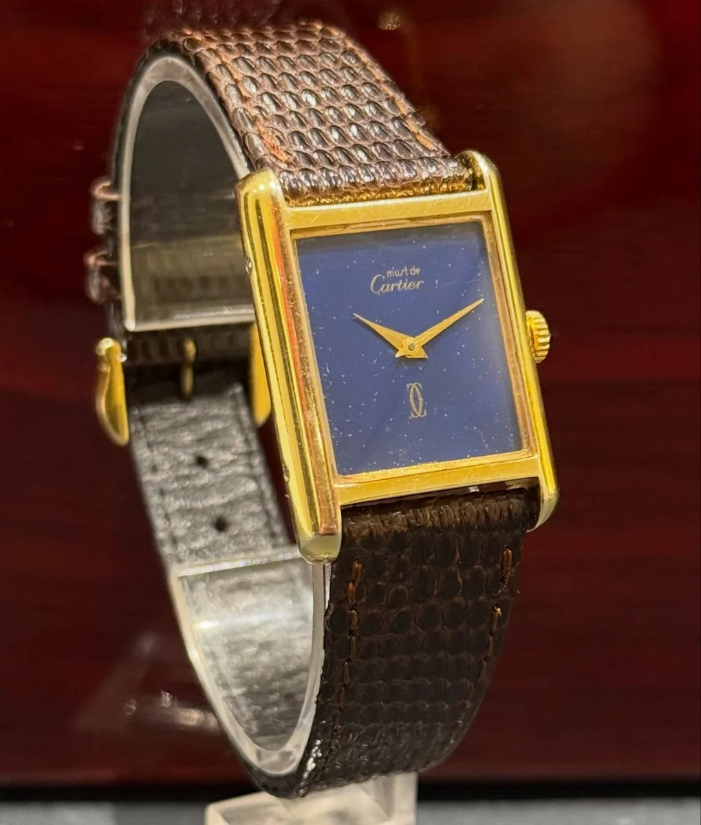 Rare Feminine Masterpiece Cartier Tank Night Blue 925 Leather - Image 4