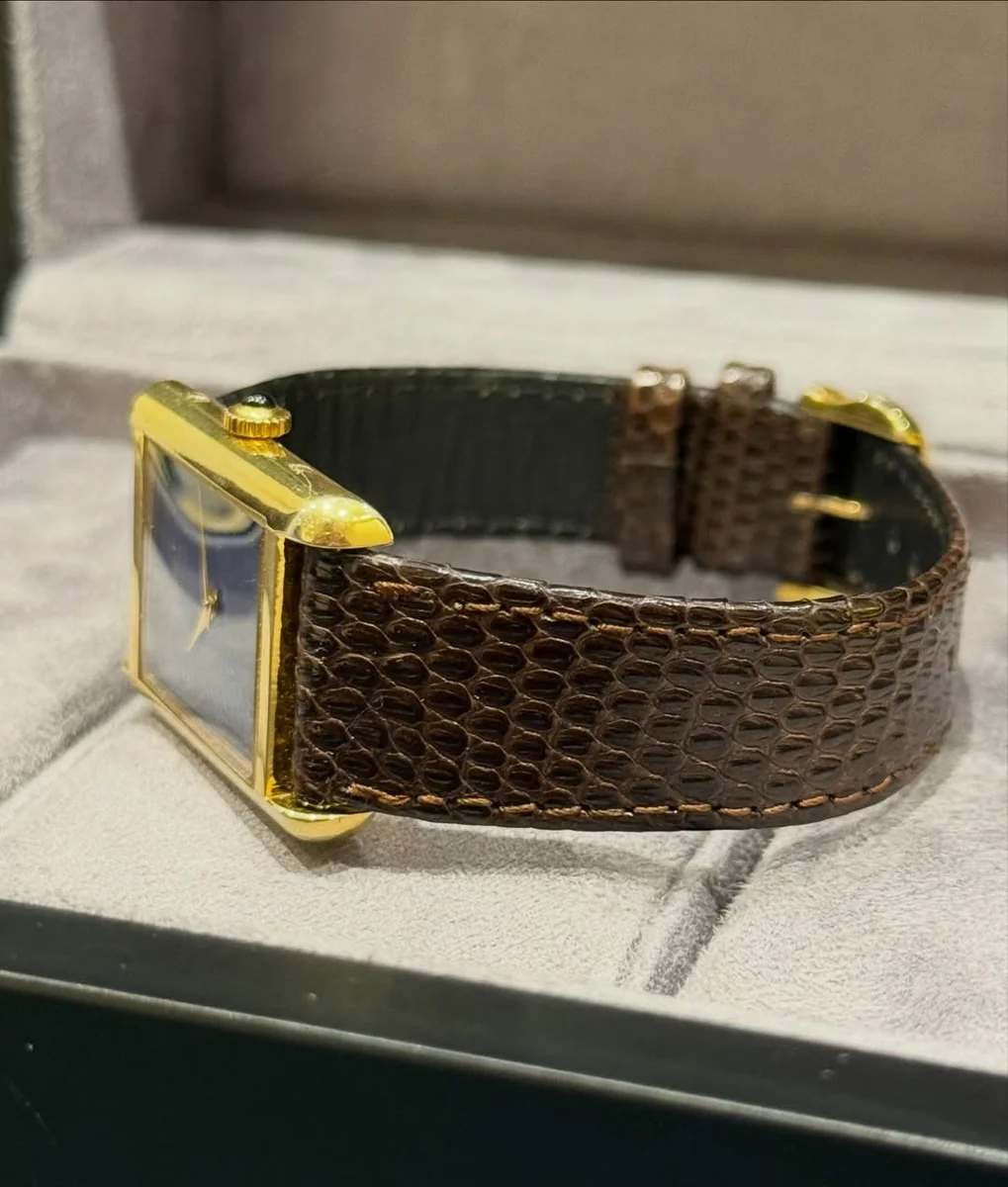 Rare Feminine Masterpiece Cartier Tank Night Blue 925 Leather - Image 6