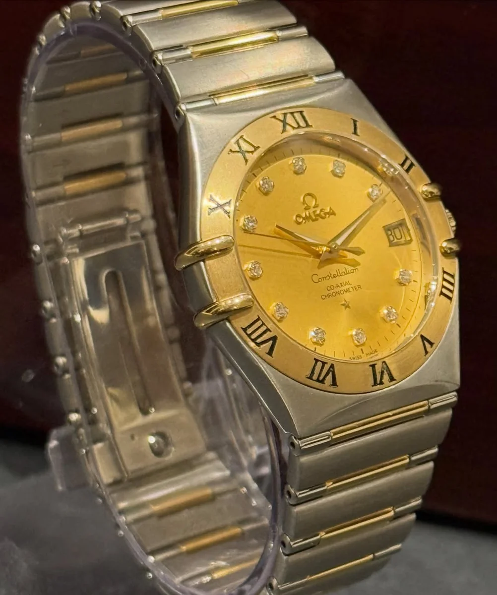 Omega Co-Axial Constellation Gold Steel Diamonds Large Case - Image 3