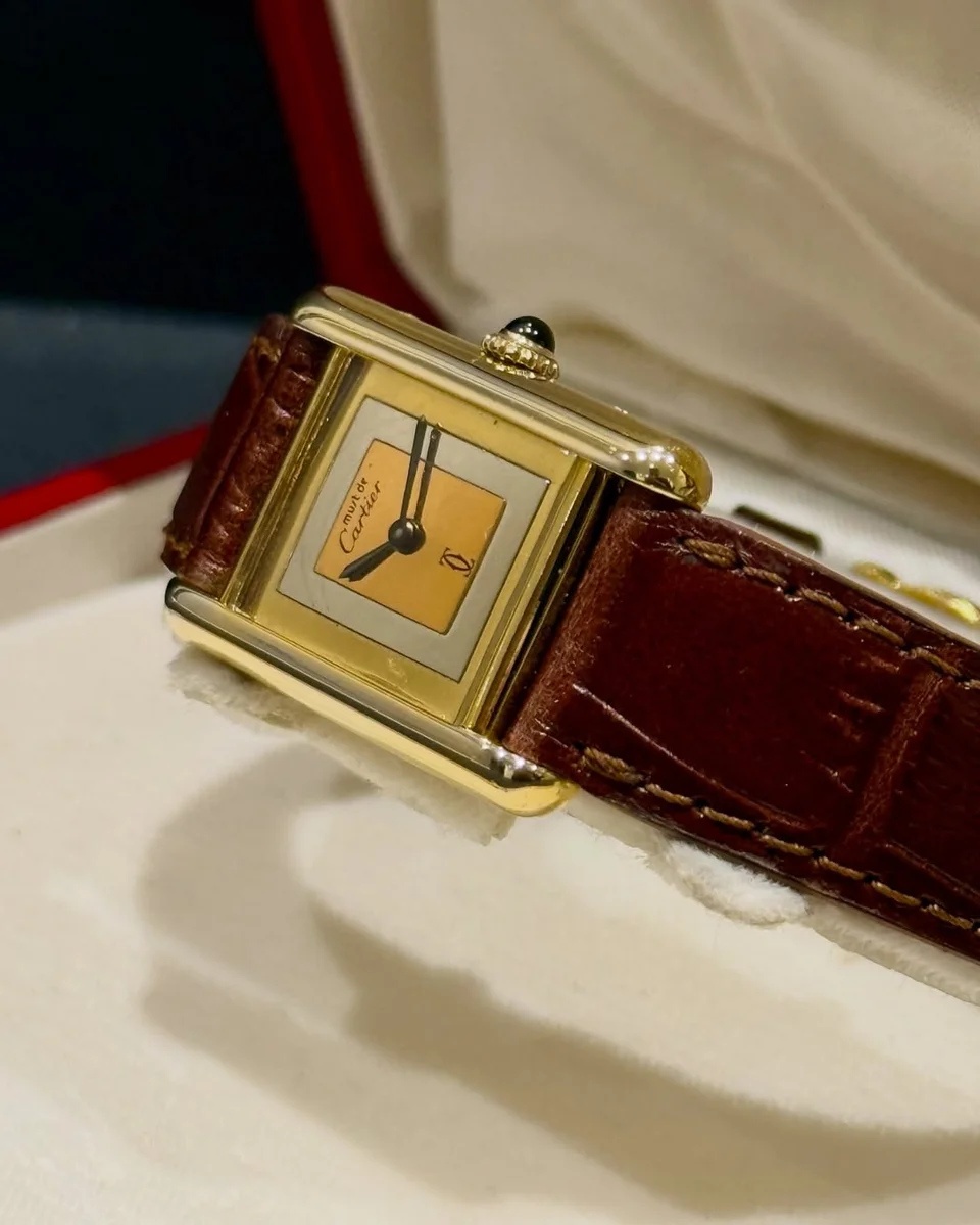 Cartier Tank Treasure – 1990 Parisian Elegance Moiré Pattern - Image 3