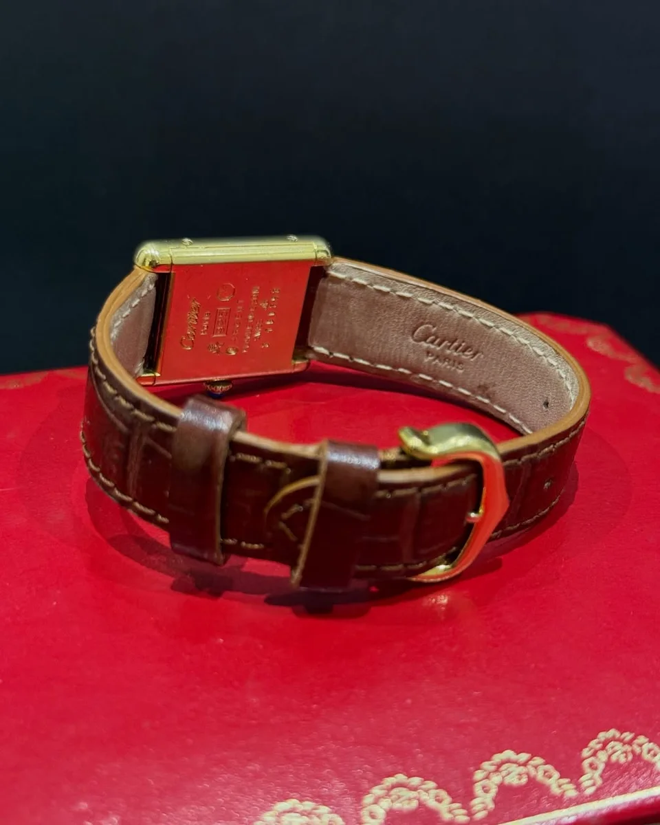 Cartier Tank Treasure – 1990 Parisian Elegance Moiré Pattern - Image 5