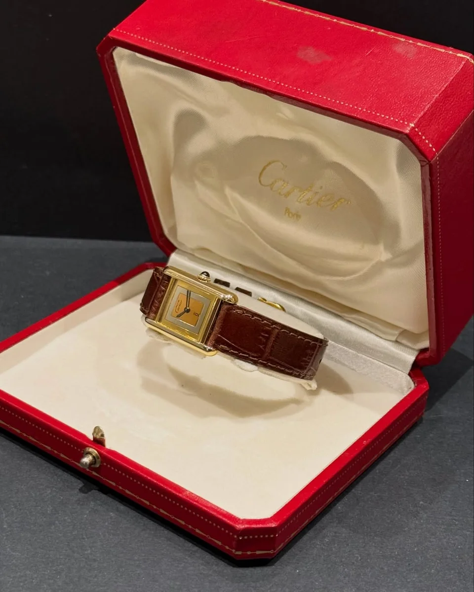 Cartier Tank Treasure – 1990 Parisian Elegance Moiré Pattern - Image 2