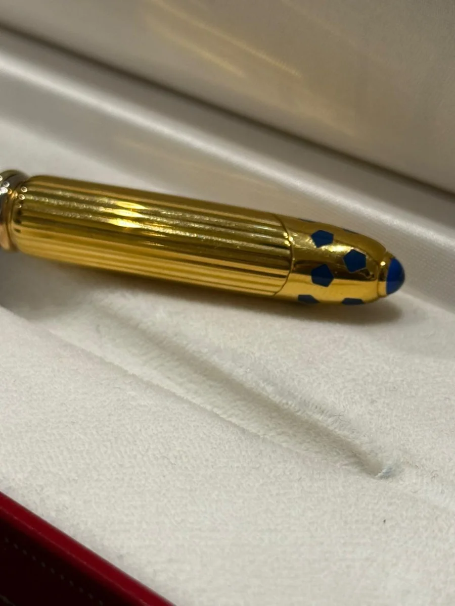 Must de Cartier Paris Pen Blue Gold Ballpoint - Image 5