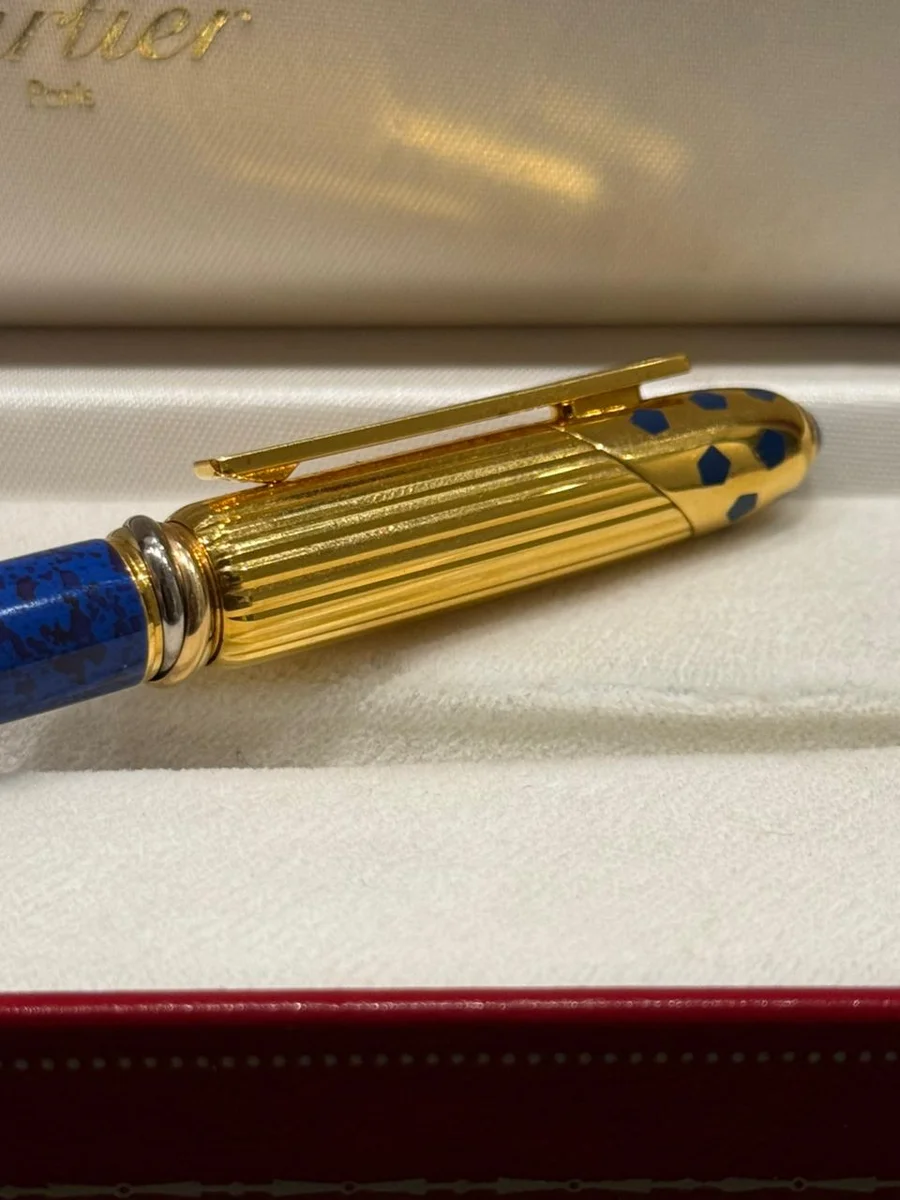 Must de Cartier Paris Pen Blue Gold Ballpoint - Image 3