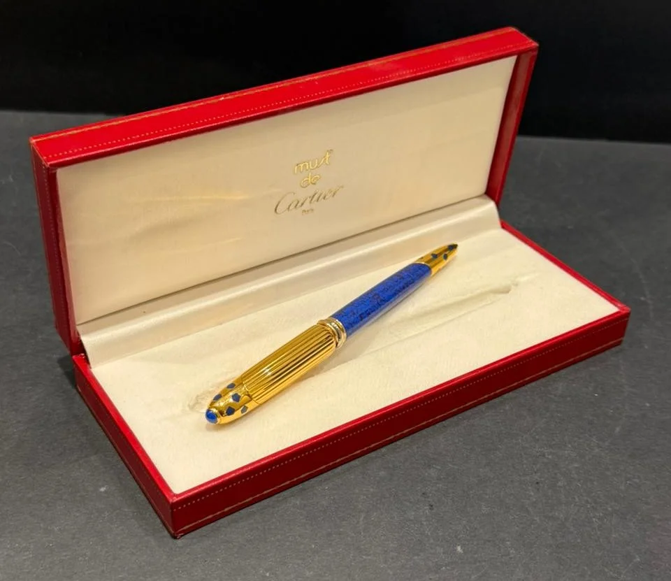 Must de Cartier Paris Pen Blue Gold Ballpoint