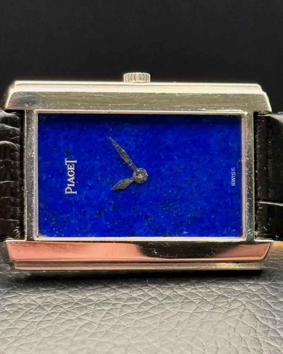 Piaget 1970s 18K White Gold Lapis Lazuli Classic Rare - Image 4