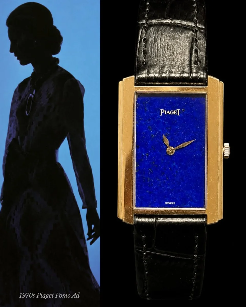 Piaget 1970s 18K White Gold Lapis Lazuli Classic Rare