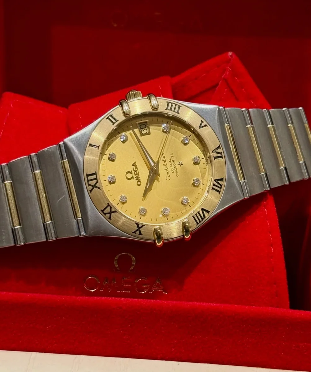 OMEGA Constellation Manhattan 33MM Gold Steel Diamonds - Image 3