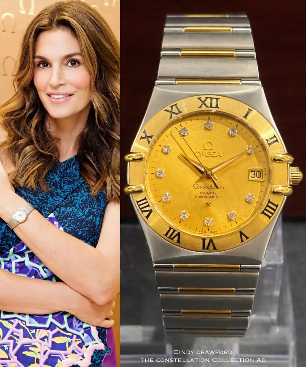 OMEGA Constellation Manhattan 33MM Gold Steel Diamonds