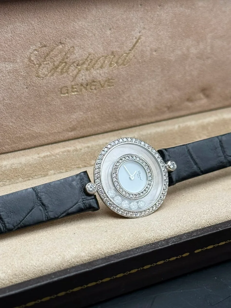 Chopard Happy Diamonds White Gold Leather - Image 3