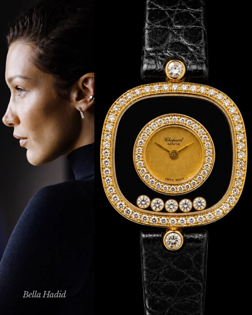 Chopard Happy Diamonds 18K Gold Leather Floating Diamonds