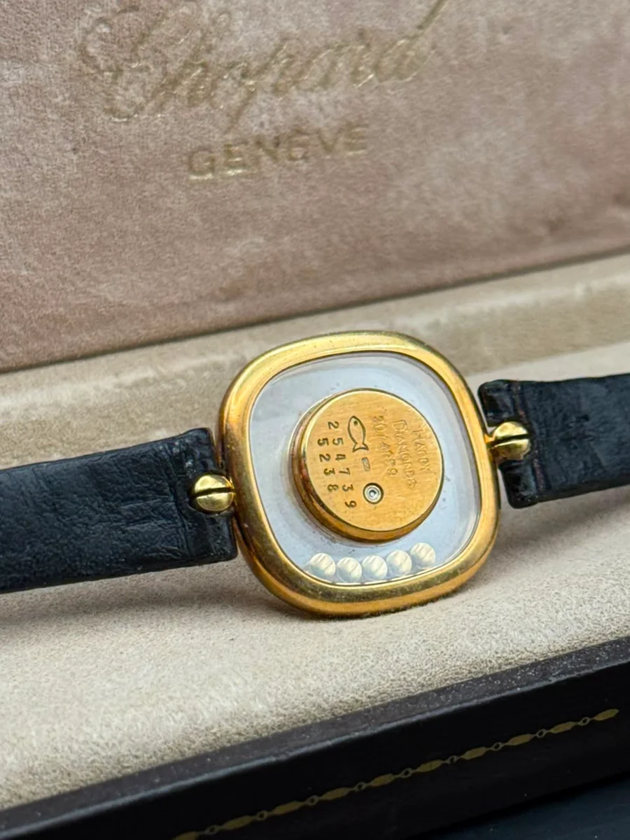 Chopard Happy Diamonds 18K Gold Leather Floating Diamonds - Image 3
