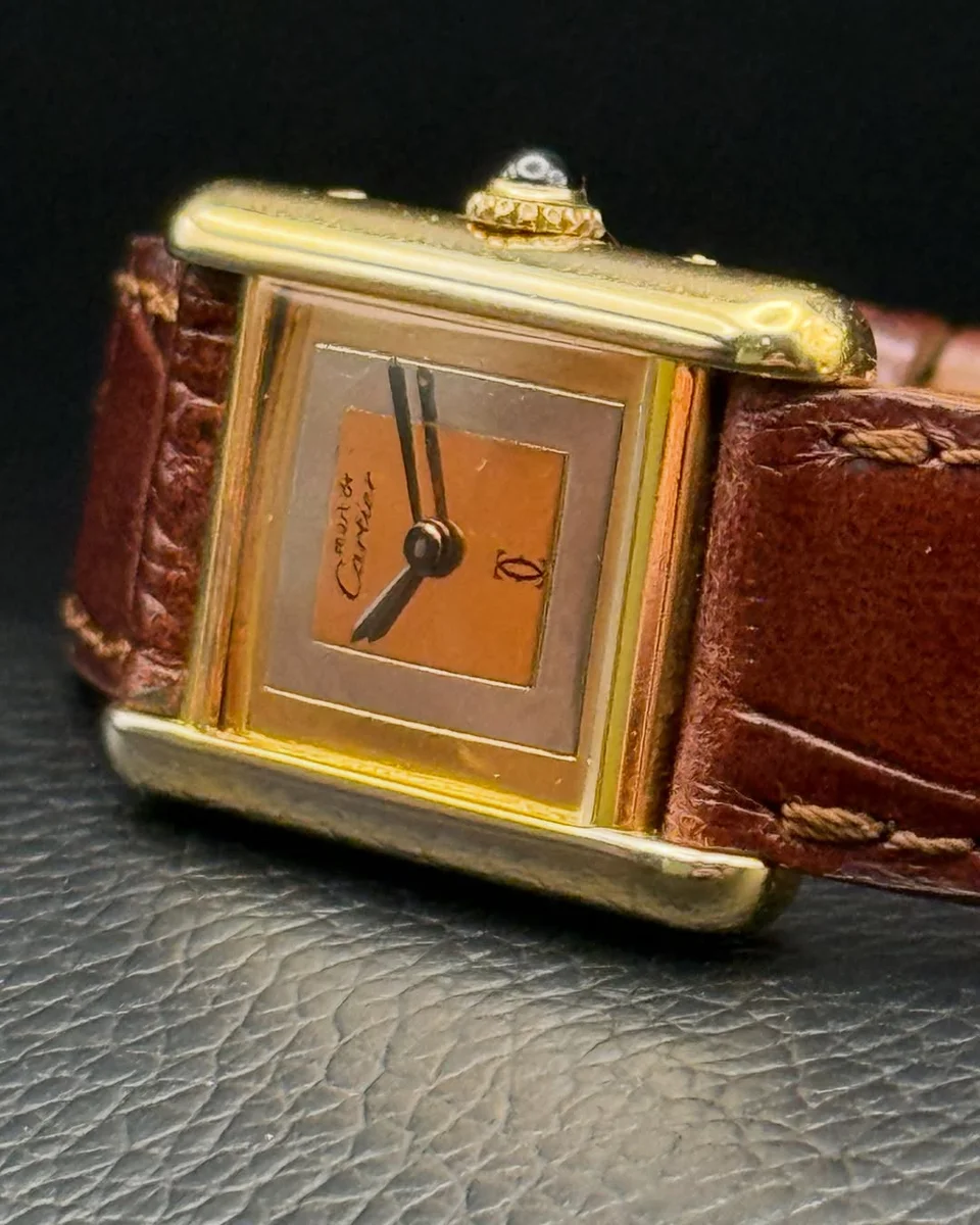 Cartier Tank 1990 925 Sterling Silver Mirror Dial Medium Size - Image 4