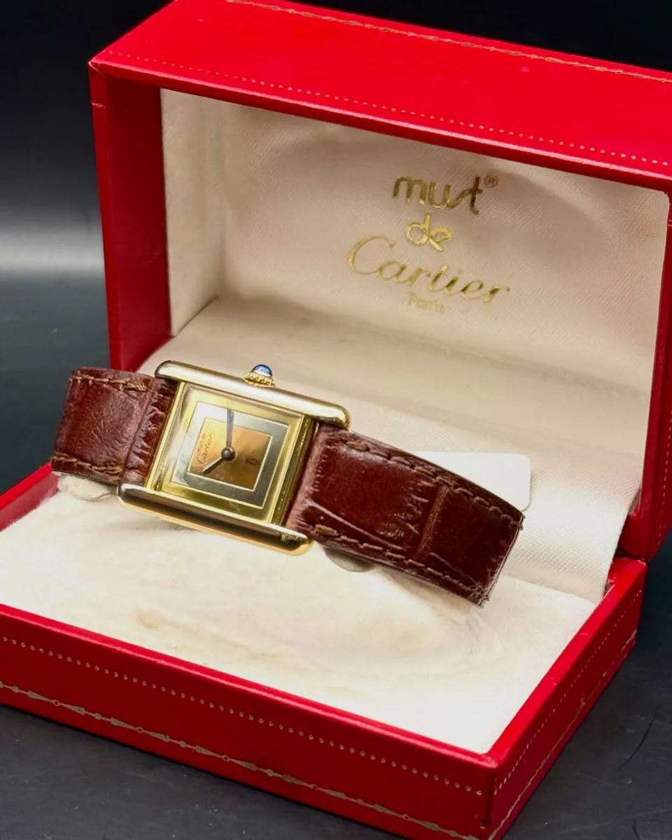 Cartier Tank 1990 925 Sterling Silver Mirror Dial Medium Size - Image 3