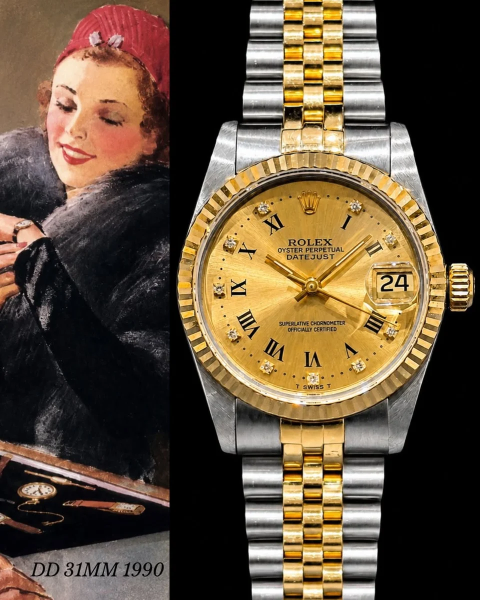 Rolex Datejust 31MM Gold Steel Fluted Jubile Complete Set