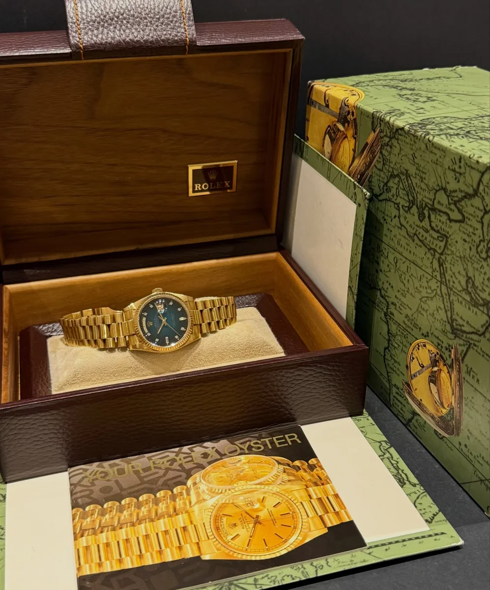 Rolex Day-Date Ref. 18000 Green Stella Spider Dial Full Gold - Image 6