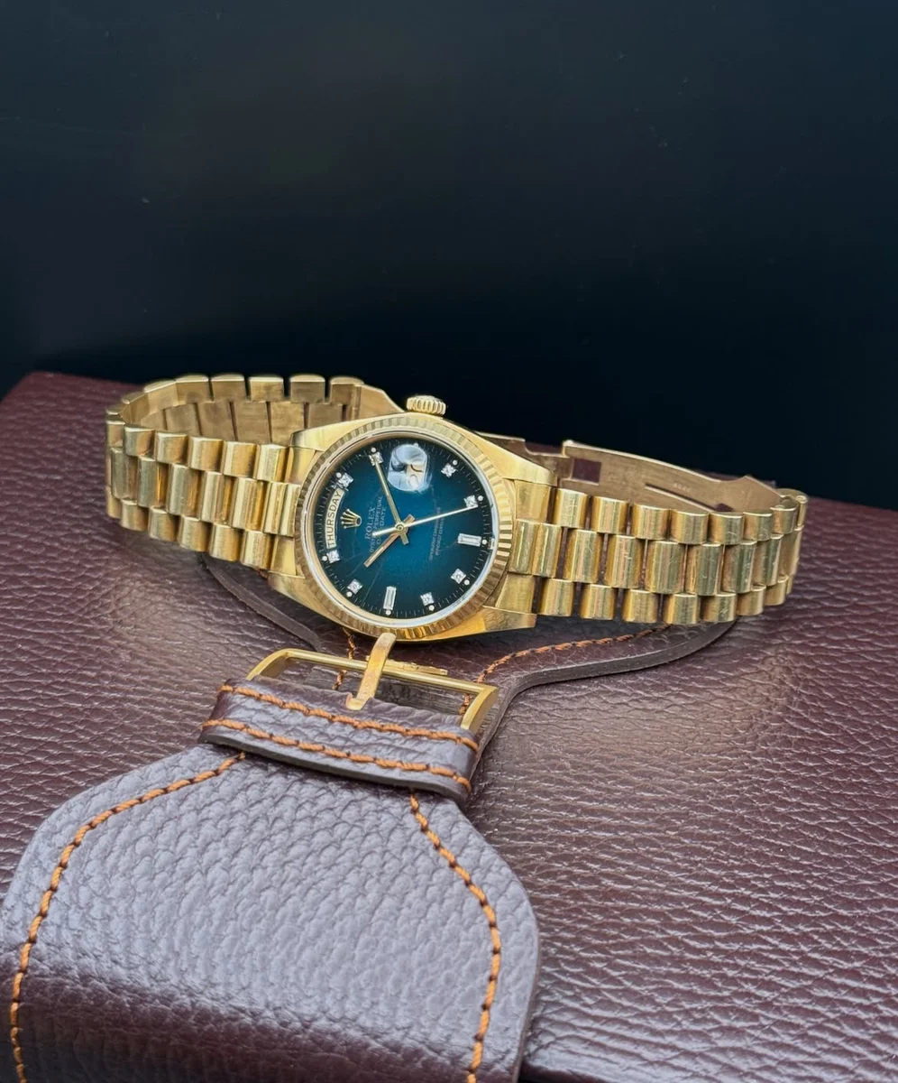 Rolex Day-Date Ref. 18000 Green Stella Spider Dial Full Gold - Image 5