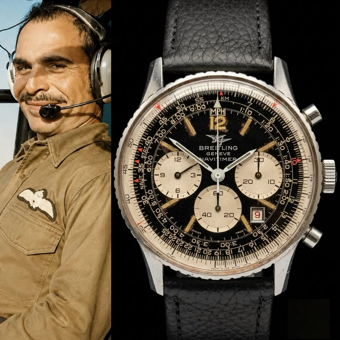 RARE Breitling Navitimer His Majesty King Hussein Bin Talal First Edition 1968