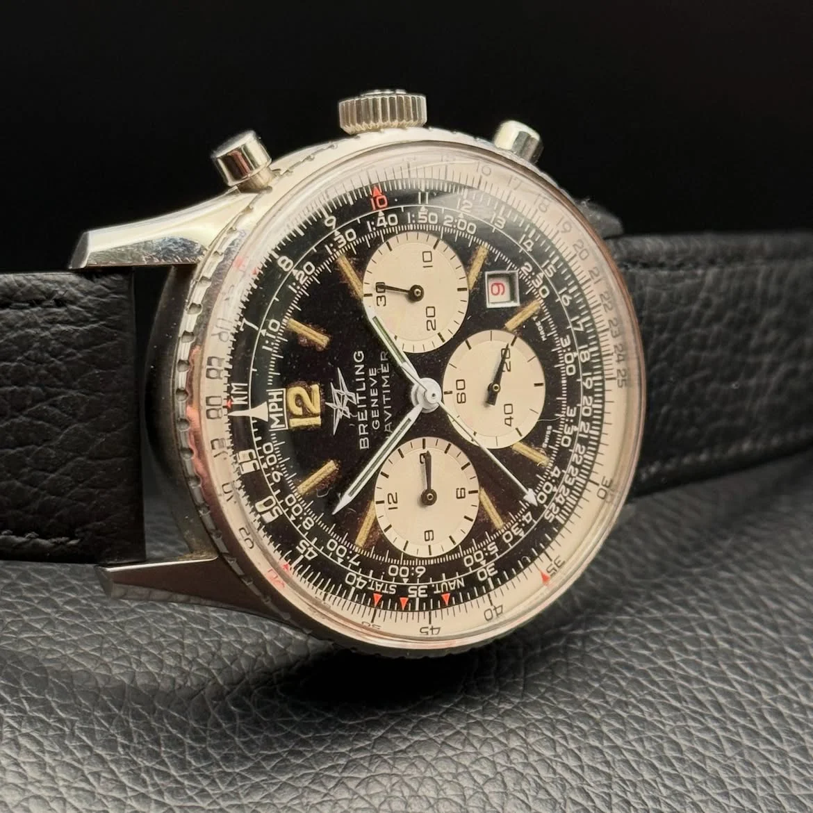 RARE Breitling Navitimer His Majesty King Hussein Bin Talal First Edition 1968 - Image 6
