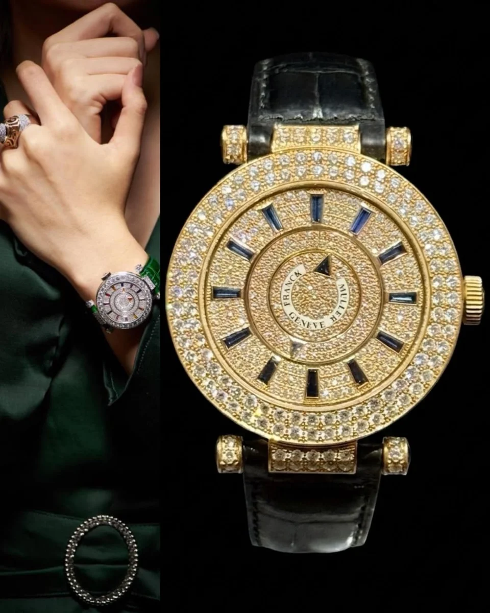 Franck Muller Novelties Edition Double Mystery 42mm Gold Diamonds Rare