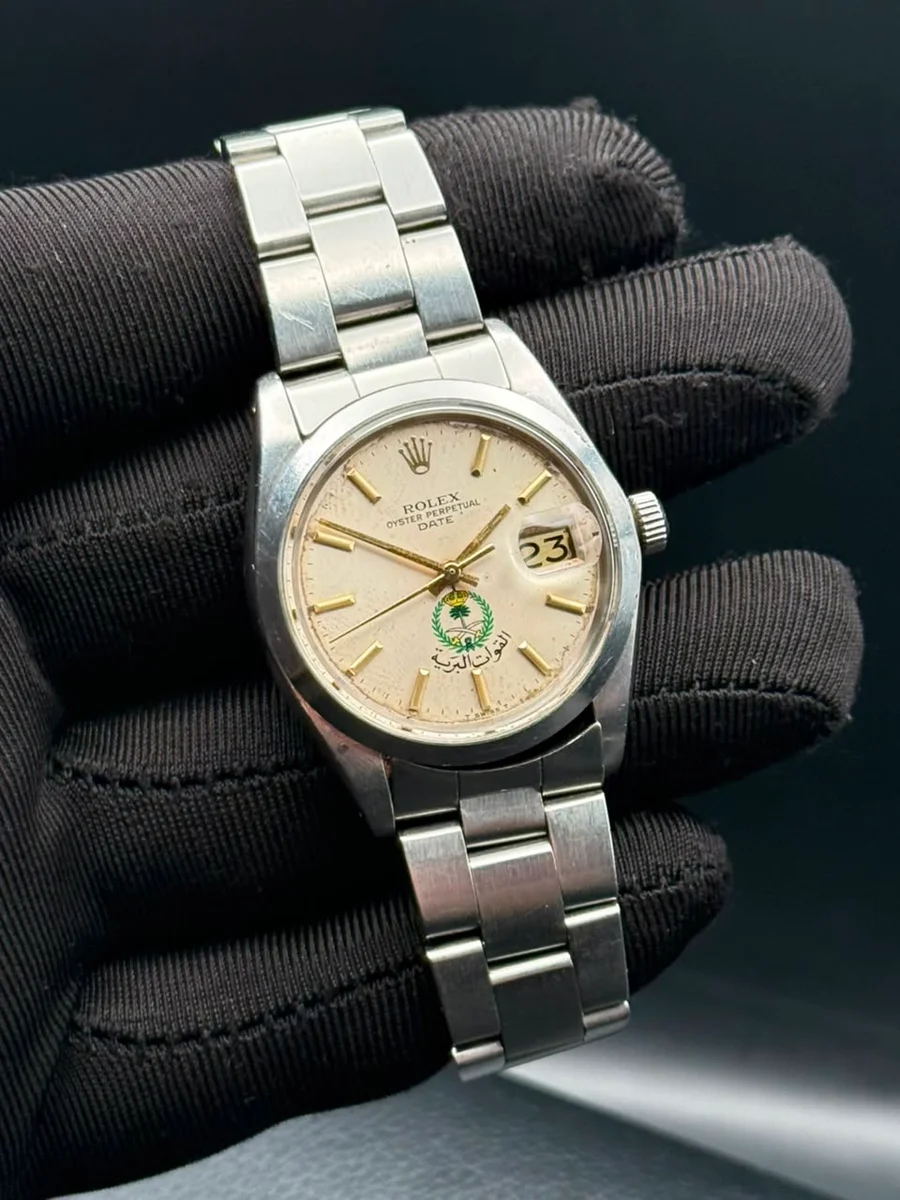 Rolex 1500 Date First Edition Saudi Arabia 1970 Landing Forces RARE - Image 2