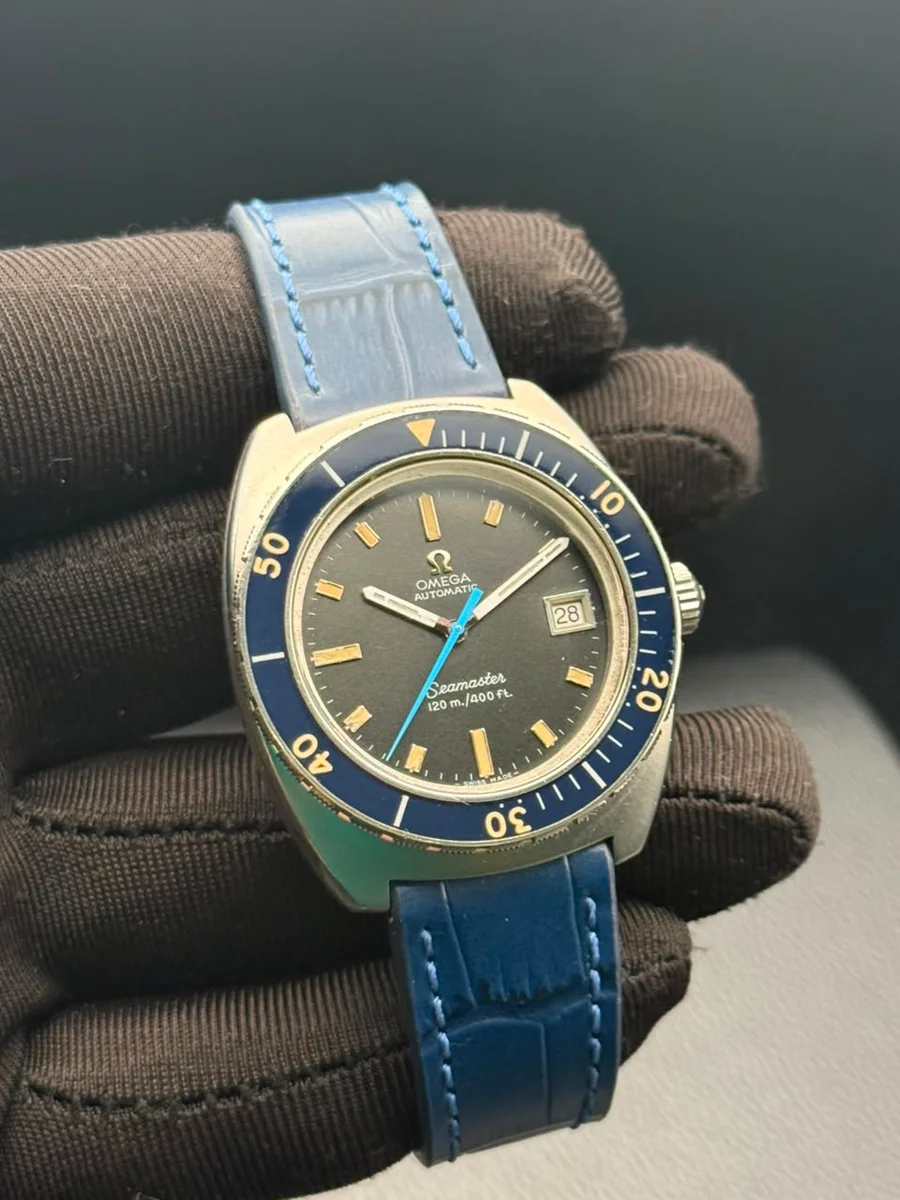 Omega Seamaster Automatic Ocean Dark Blue Navy Leather - Image 2