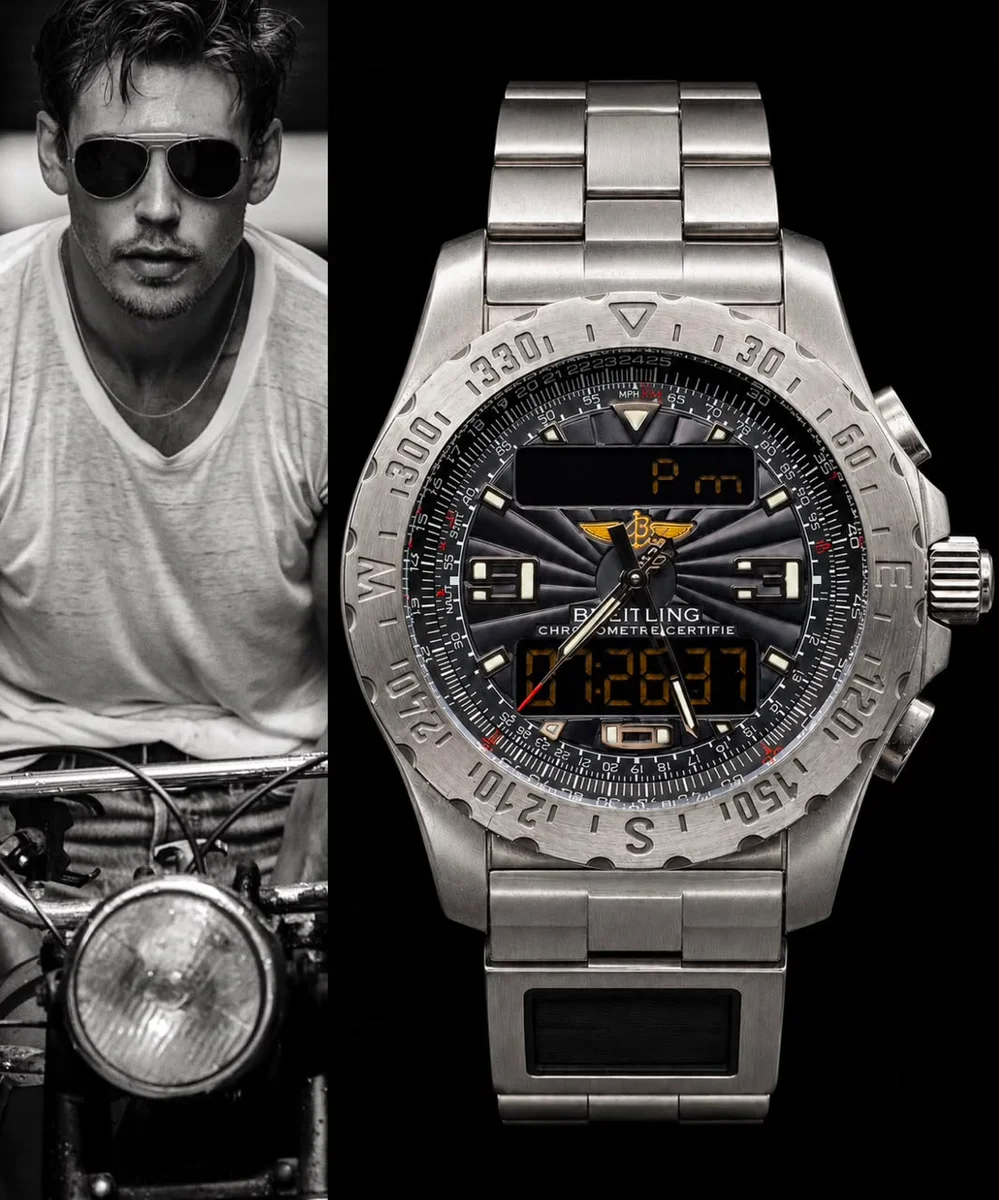 Breitling Airwolf 43.5mm Two Time Zone Double Watch Original Stickers