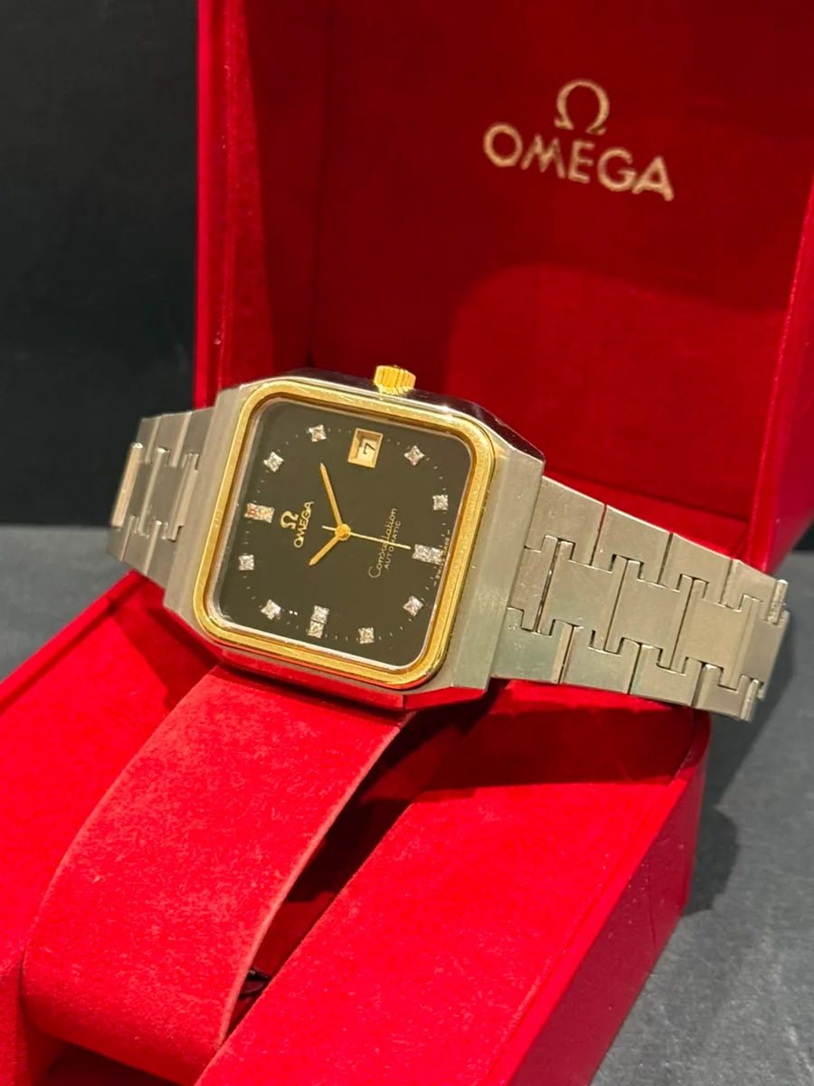 Omega Constellation Automatic Vintage Steel Gold Black Diamond Dial - Image 6