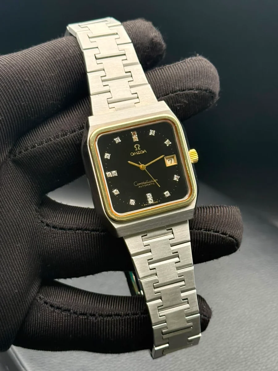 Omega Constellation Automatic Vintage Steel Gold Black Diamond Dial - Image 2