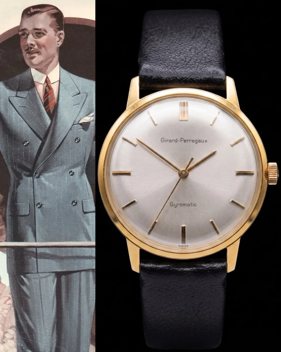 Girard-Perregaux Nobles Watch 1979 Gold Steel Lock Zero Rare