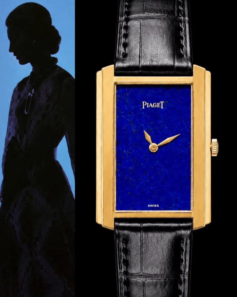 Piaget 1970s 18K White Gold Lapis Lazuli Classic Rare