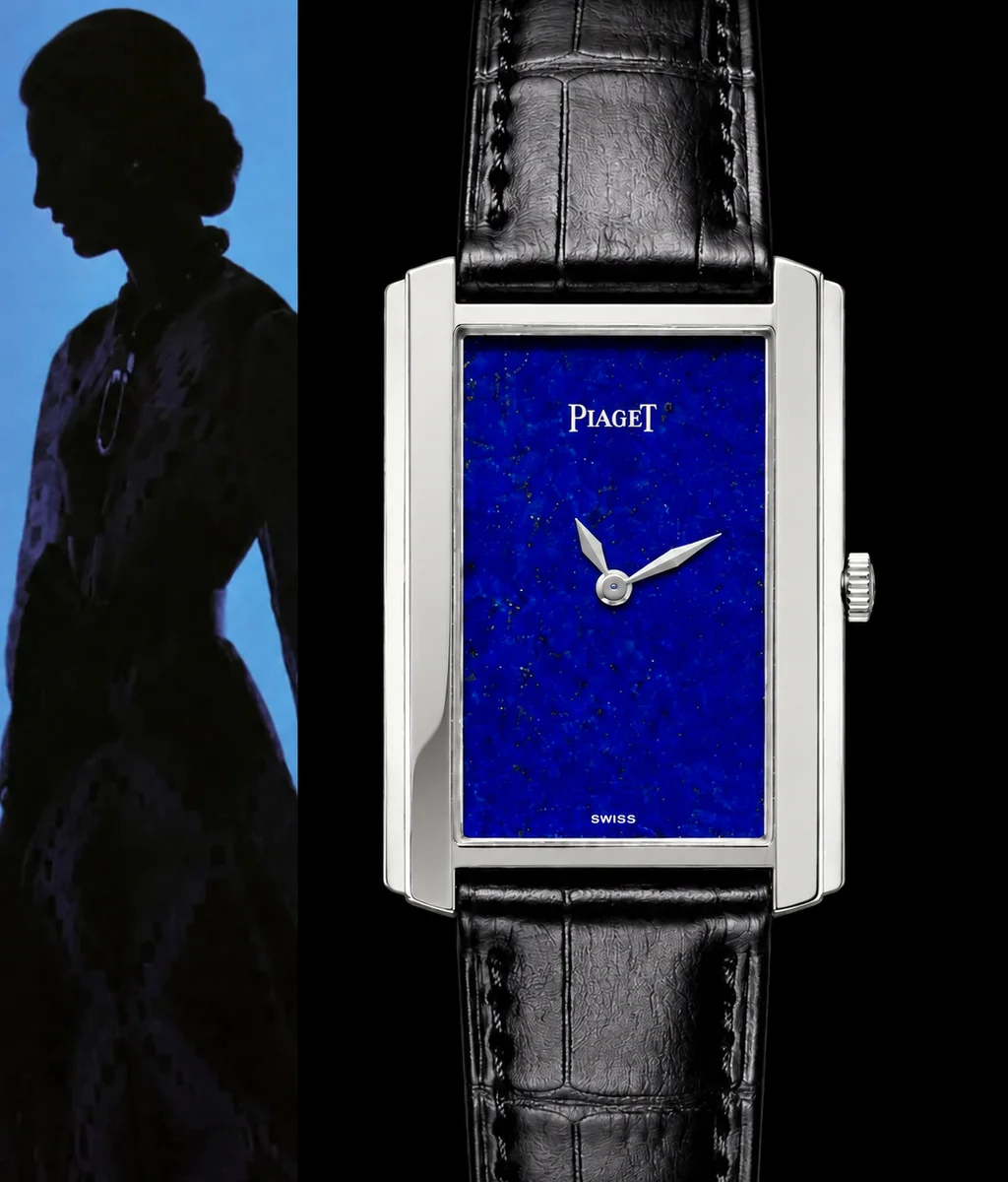 Piaget 1970s 18K White Gold Lapis Lazuli Classic Rare