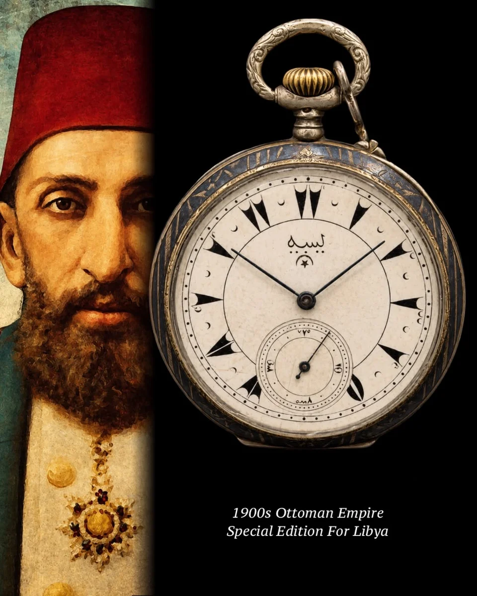 1900s Swiss Pocket Watch Sultan Abdul Hamid II Era Special For Libya