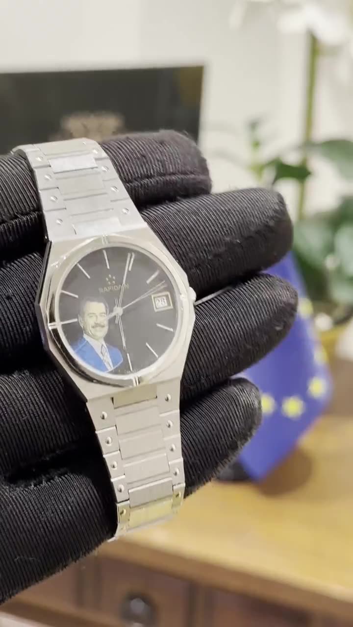 Rafidain By Eterna Switzerland Special Edition President Saddam Hussein 1980 - video