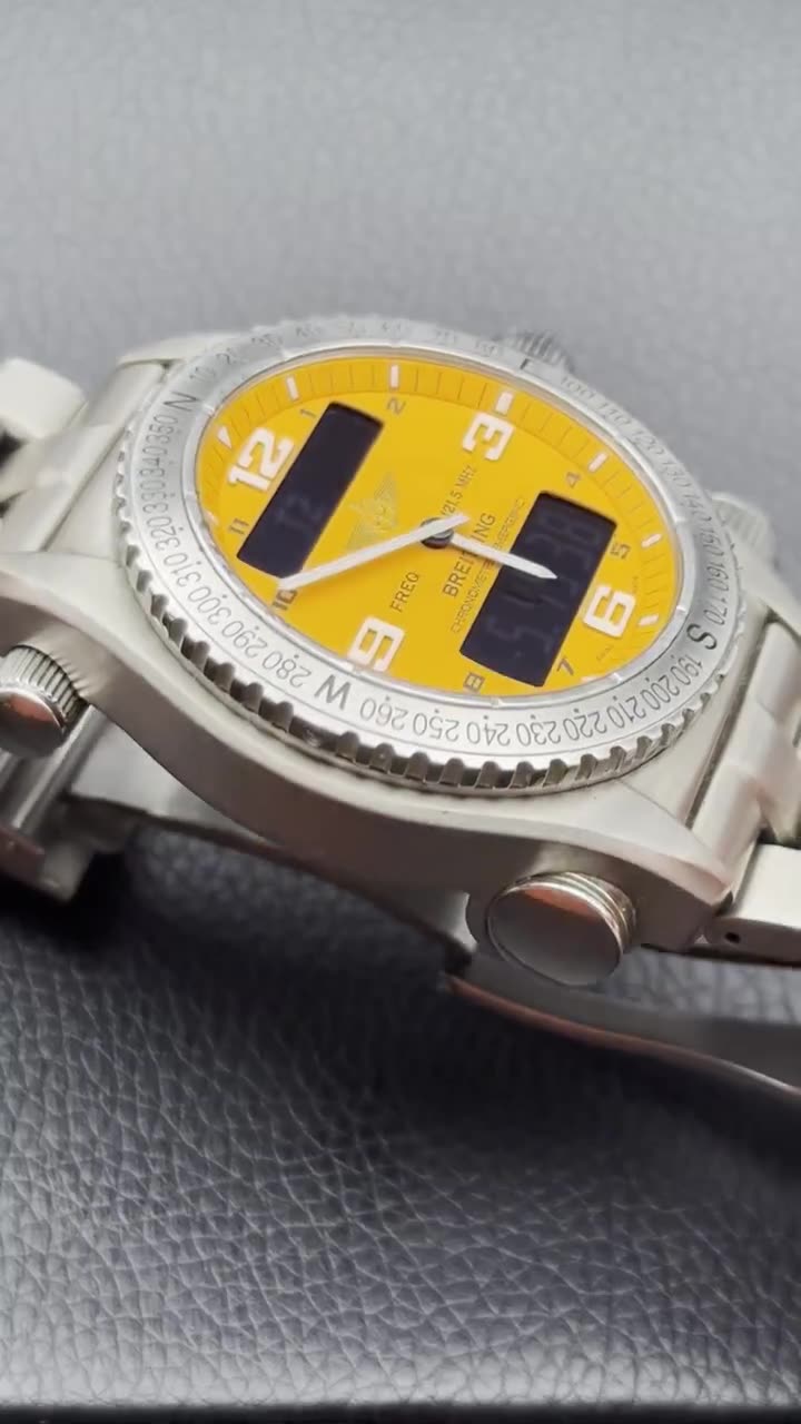 Breitling Emergency Orange Color Rare Titanium Full Ket - video