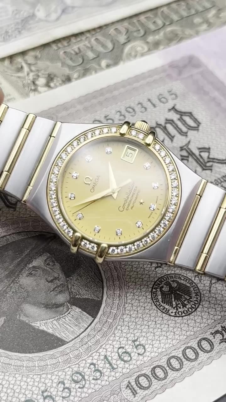 Omega Constellation Steel Gold Diamonds Iconic Constellation - video