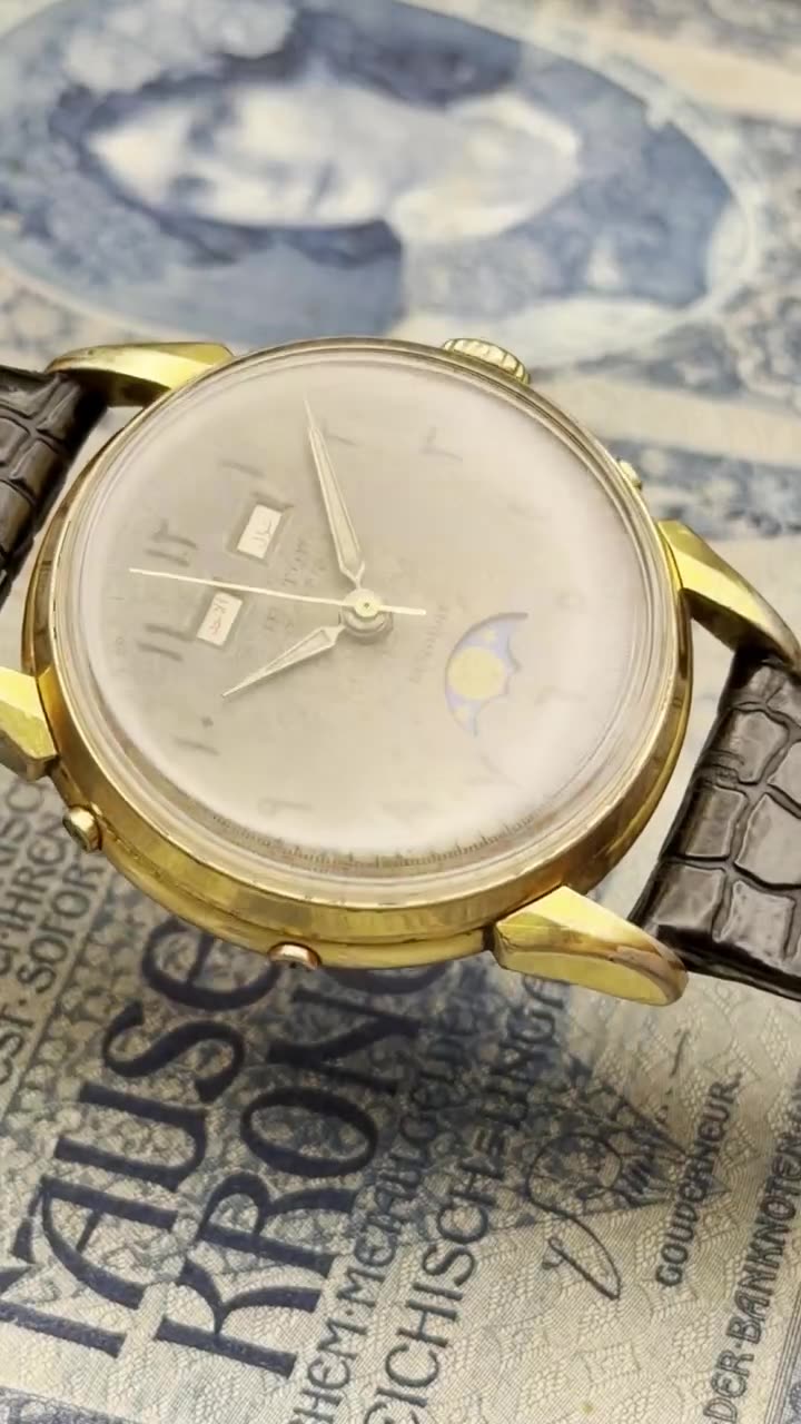 Orator 1940 Full Arabic Calendar Monophase 33MM Rare - video
