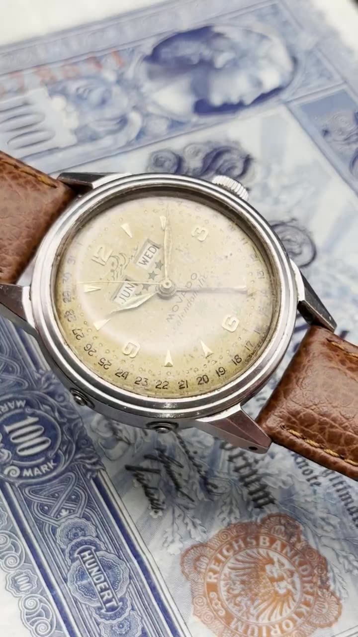 Rare Movado Calendomatic Special Edition King Abdulaziz Al Saud - video