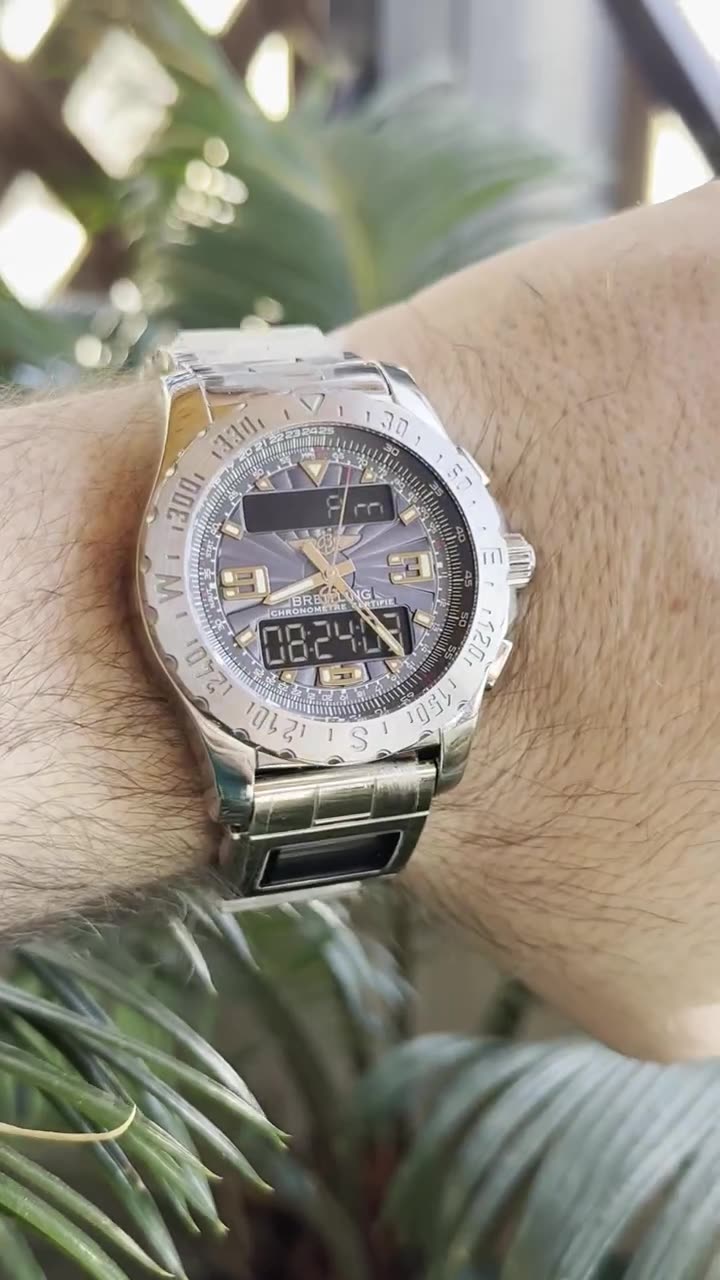 Breitling Airwolf 43.5mm Two Time Zone Double Watch Original Stickers - video