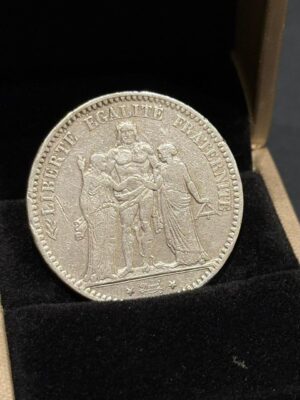 Rare 1875 5 Francs “Hercules” Fine silver Coin France - Reloj Vintage Autentico