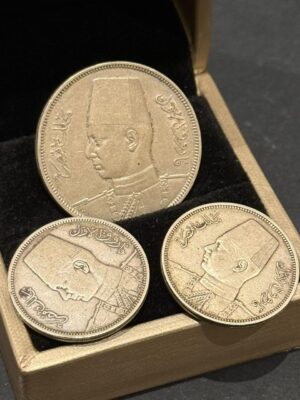 1937-1939 Fine Silver Coins (5P-10P) King Farouk Egypt - Подлинные винтажные часы